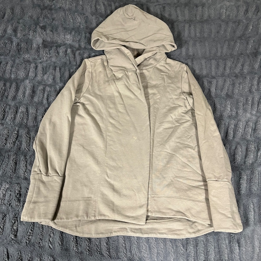 JAMES‎ PERSE Hooded Cardigan Gray Size 3 Long Sleeve Lightweight Cotton *Stain